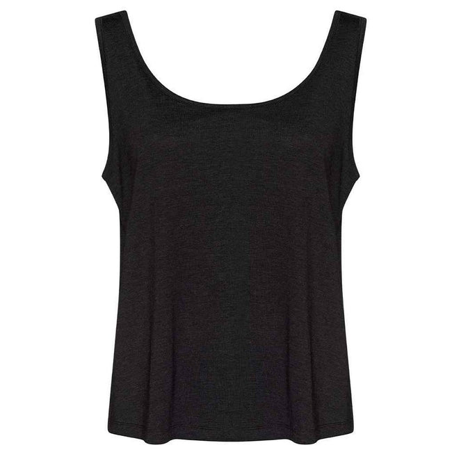 Black - Front - Awdis Womens-Ladies Heather Tank Top