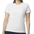 White - Side - Gildan Womens-Ladies Midweight Soft Touch T-Shirt