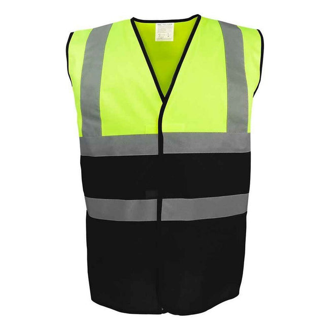 Yellow-Black - Front - Yoko Unisex Adult Two Tone Hi-Vis Vest