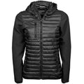 Black - Front - Tee Jays Womens-Ladies Crossover Hooded Jacket