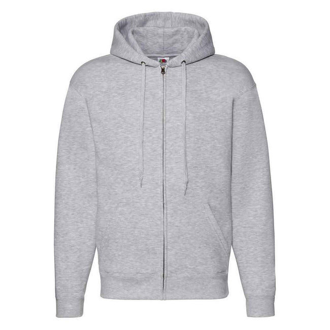 Heather Grey - Front - Fruit of the Loom Unisex Adult Premium Full Zip Hoodie