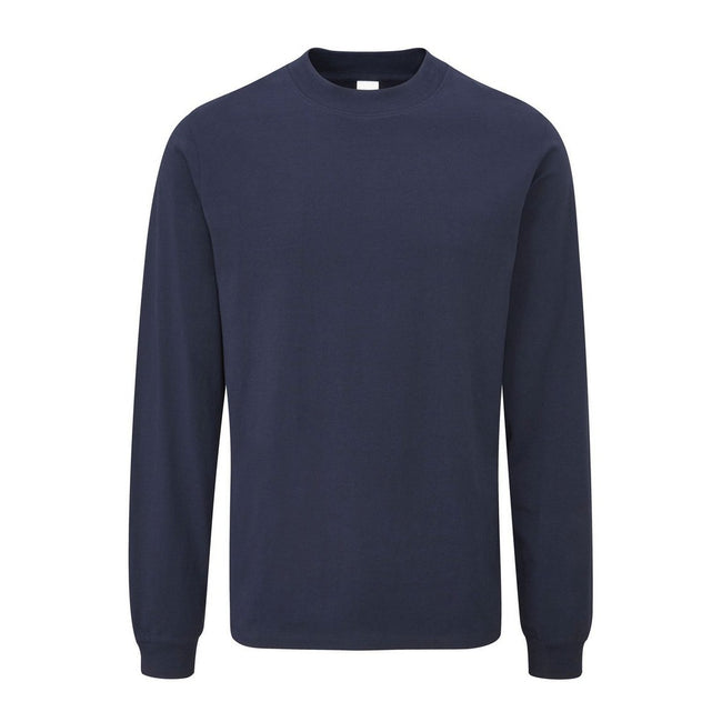 Navy - Front - Mantis Unisex Adult Essential Heavy Long-Sleeved T-Shirt
