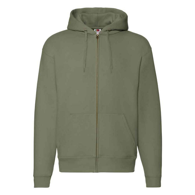Classic Olive - Front - Fruit of the Loom Unisex Adult Premium Full Zip Hoodie