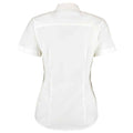 White - Back - Kustom Kit Womens-Ladies Premium Oxford Tailored Short-Sleeved Shirt