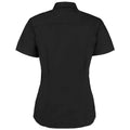 Black - Back - Kustom Kit Womens-Ladies Premium Oxford Tailored Short-Sleeved Shirt