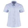 Light Blue - Front - Kustom Kit Womens-Ladies Premium Oxford Tailored Short-Sleeved Shirt