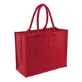 Red - Front - Westford Mill Classic Jute Shopper Bag