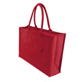Red - Back - Westford Mill Classic Jute Shopper Bag