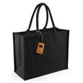 Black-Black - Front - Westford Mill Classic Jute Shopper Bag