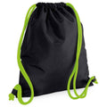 Black-Lime - Front - Bagbase Icon Drawstring Bag