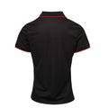 Black-Red - Back - Premier Womens-Ladies Coolchecker Contrast Pique Polo Shirt