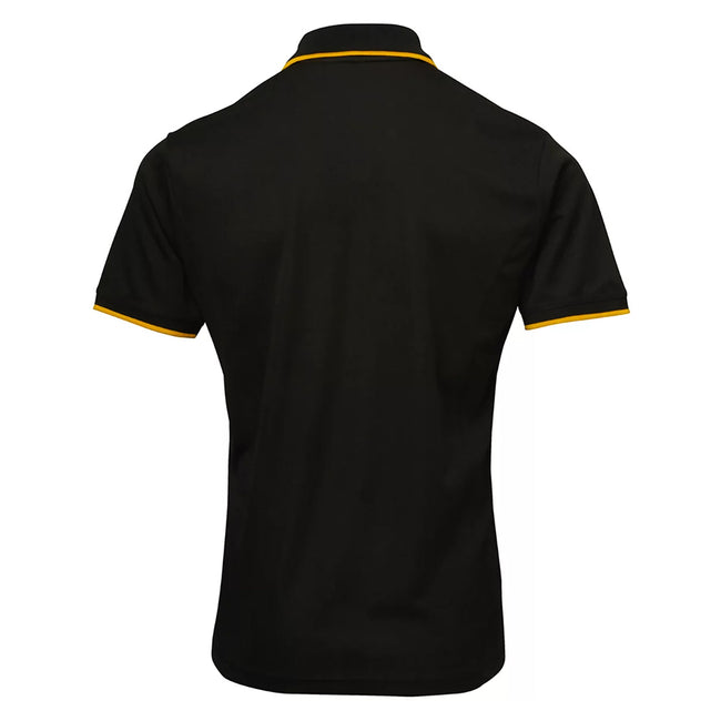 Black-Sunflower - Back - Premier Mens Coolchecker Contrast Pique Polo Shirt