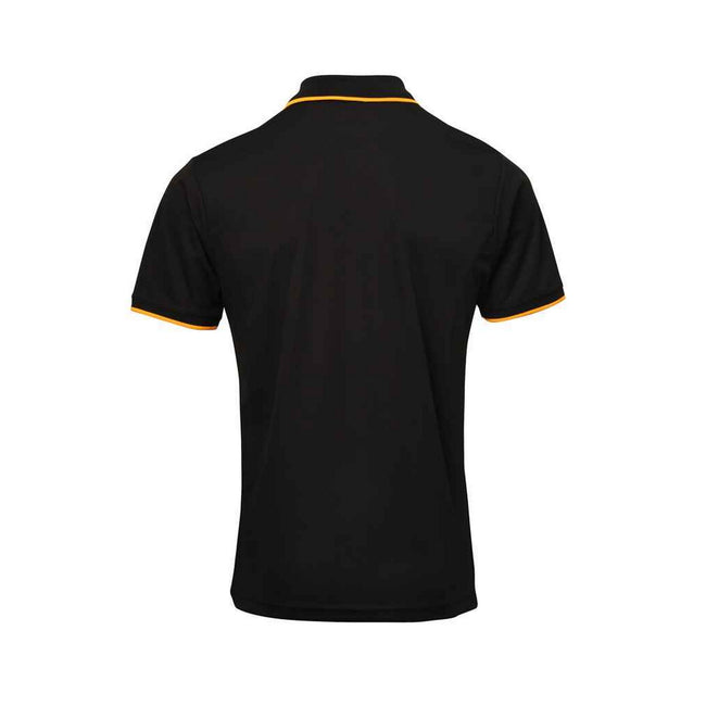 Black-Sunflower - Pack Shot - Premier Mens Coolchecker Contrast Pique Polo Shirt