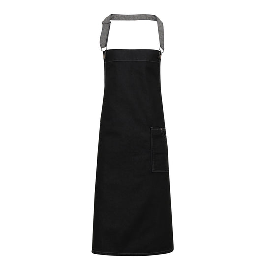 Black Denim - Front - Premier District Bibbed Apron