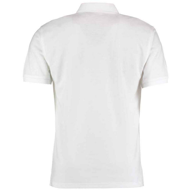 White - Back - Kustom Kit Unisex Adult Klassic Pique Slim Polo Shirt