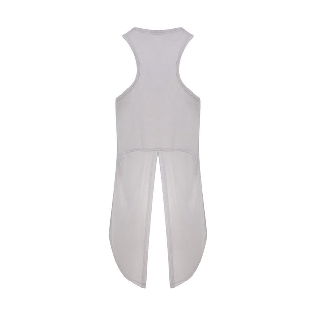 Light Grey - Back - Tombo Womens-Ladies Open Back Vest Top