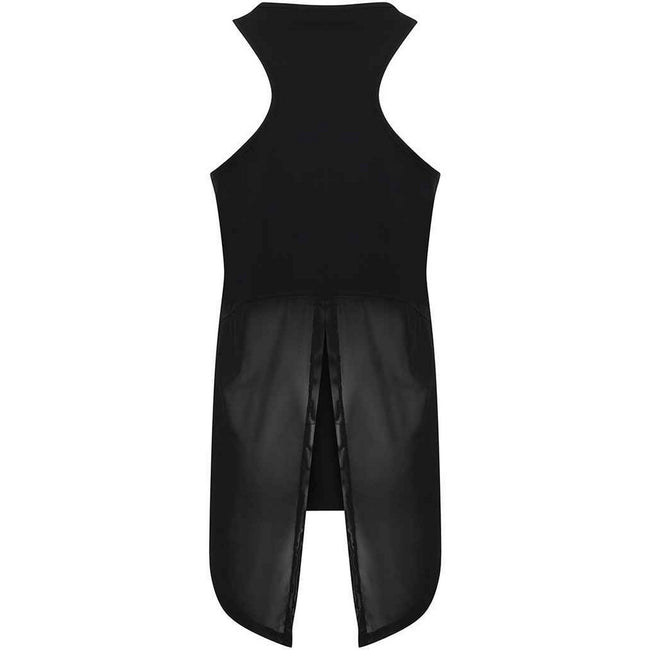 Black - Back - Tombo Womens-Ladies Open Back Vest Top