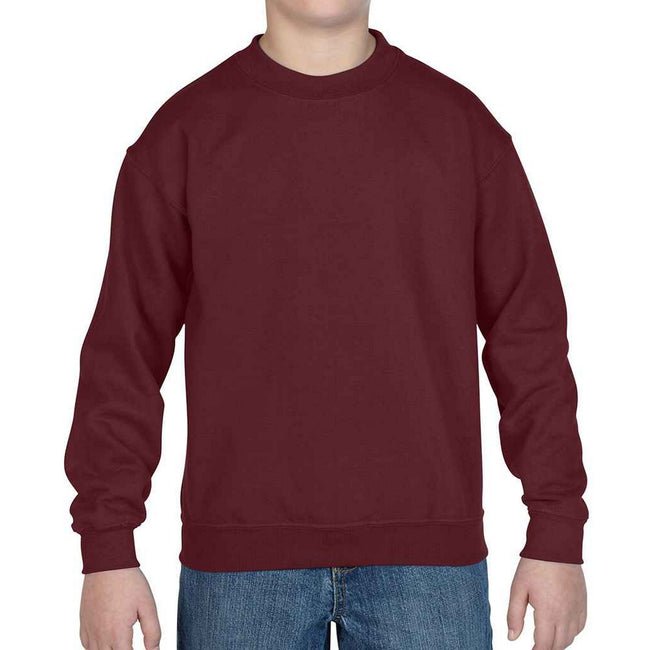 Maroon - Front - Gildan Childrens-Kids Heavy Blend Drop Shoulder Sweatshirt