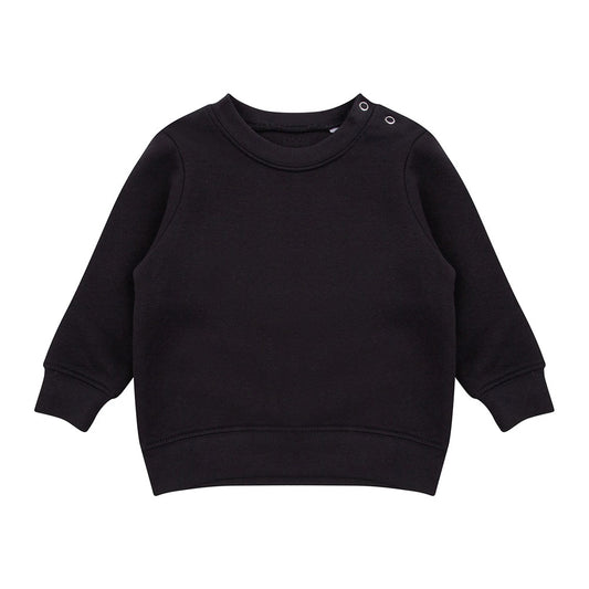 Black - Front - Larkwood Baby Crew Neck Sweatshirt