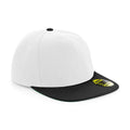 White-Black - Front - Beechfield Original Flat Peak Snapback Cap
