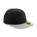 Black-Grey - Front - Beechfield Original Flat Peak Snapback Cap