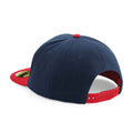 French Navy-Classic Red - Back - Beechfield Original Flat Peak Snapback Cap