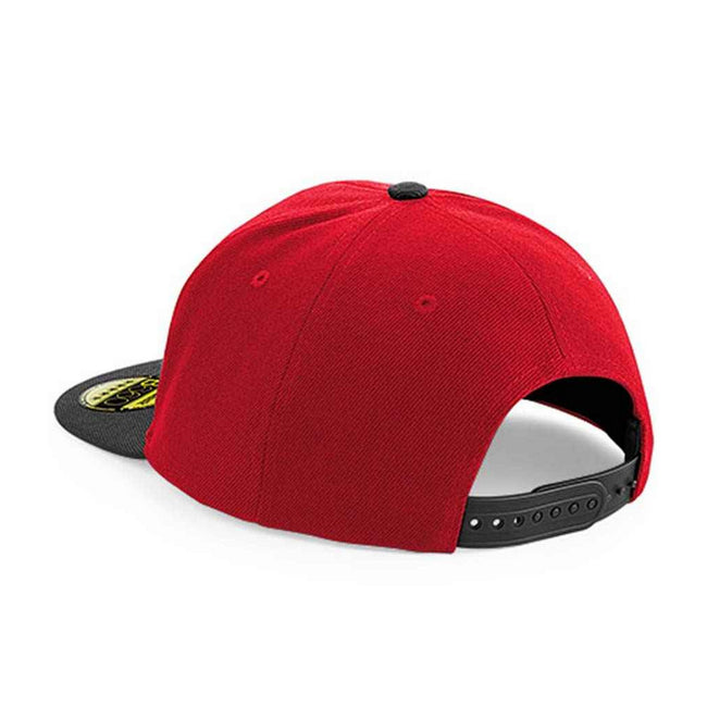 Classic Red-Black - Back - Beechfield Original Flat Peak Snapback Cap