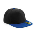 Black-Bright Royal Blue - Front - Beechfield Original Flat Peak Snapback Cap