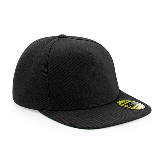 Black-Black - Front - Beechfield Original Flat Peak Snapback Cap