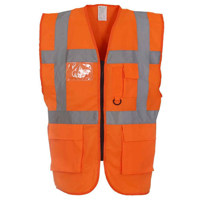 Orange - Front - Yoko Unisex Adult Executive Hi-Vis Waistcoat