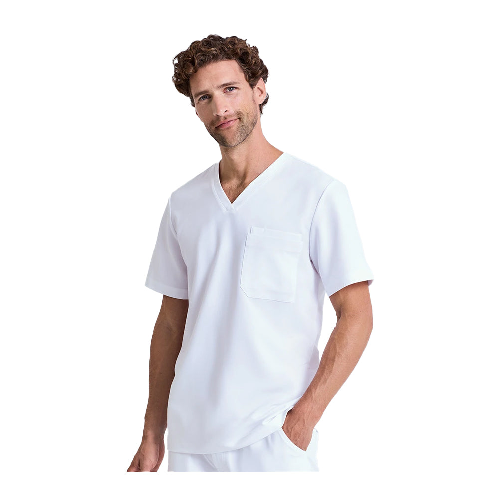 Vital White - Side - Onna Mens Limitless Onna-Stretch Work Tunic