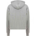 Grey - Back - SF Womens-Ladies Slounge Plain Heather Crop Hoodie