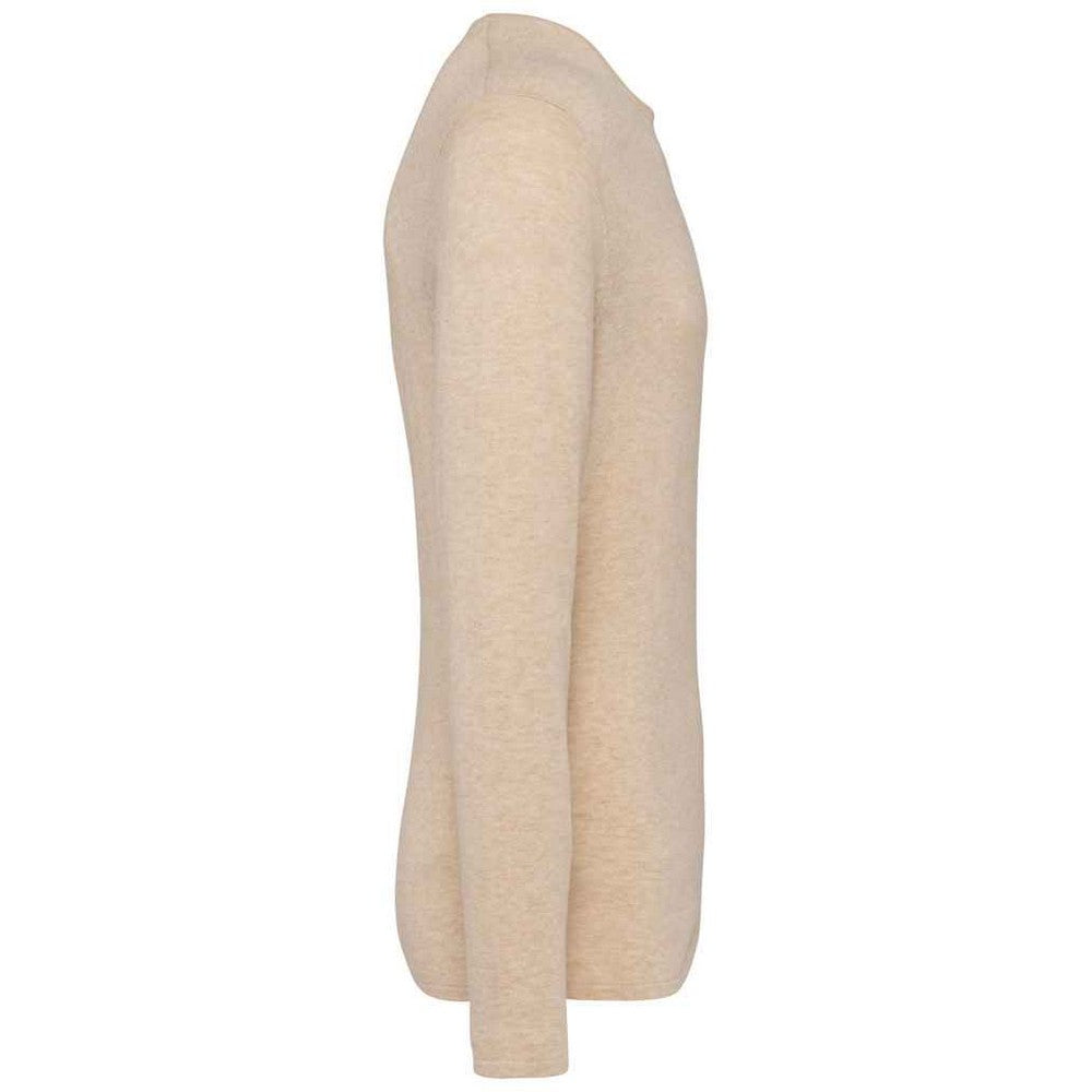 Organic Khaki Heather - Side - Native Spirit Mens Tencel Round Neck Sweatshirt