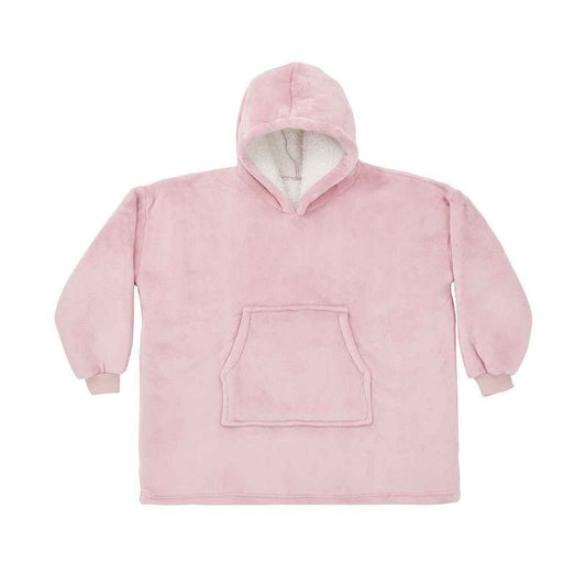 Blush Pink - Front - Brand Lab Childrens-Kids Glow In The Dark Oversized Hoodie Blanket
