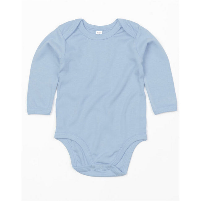 Dusty Blue - Front - Babybugz Baby Organic Long-Sleeved Bodysuit
