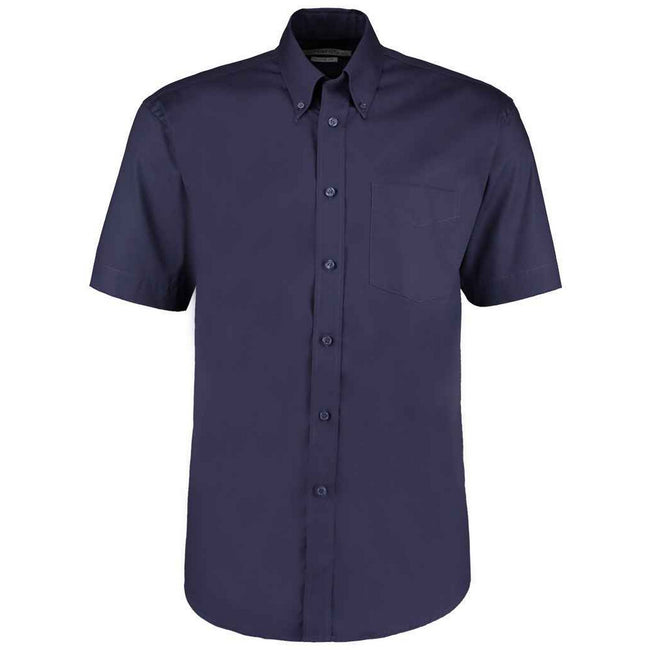 Midnight Navy - Front - Kustom Kit Mens Oxford Short-Sleeved Formal Shirt