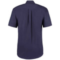 Midnight Navy - Back - Kustom Kit Mens Oxford Short-Sleeved Formal Shirt