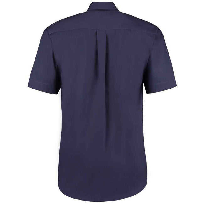 Midnight Navy - Back - Kustom Kit Mens Oxford Short-Sleeved Formal Shirt