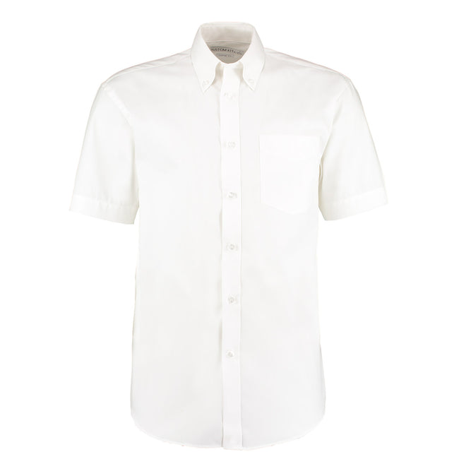 White - Front - Kustom Kit Mens Oxford Short-Sleeved Formal Shirt