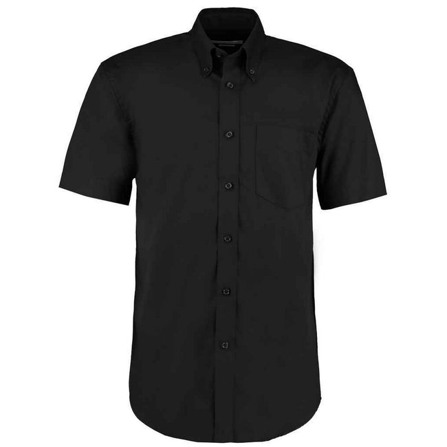 Black - Front - Kustom Kit Mens Oxford Short-Sleeved Formal Shirt
