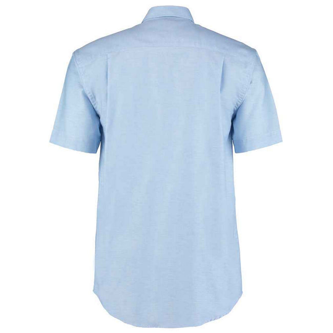 Italian Blue - Side - Kustom Kit Mens Workwear Oxford Classic Short-Sleeved Shirt