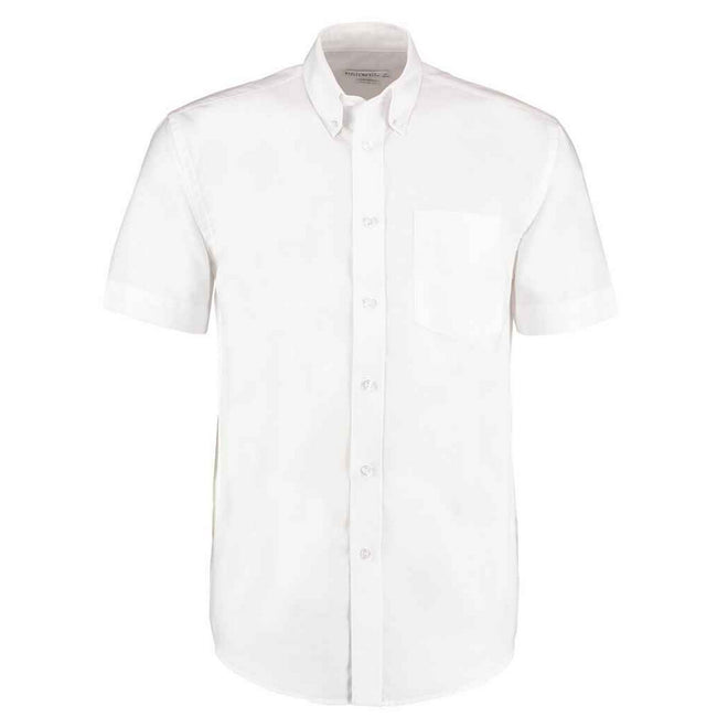 White - Front - Kustom Kit Mens Workwear Oxford Classic Short-Sleeved Shirt