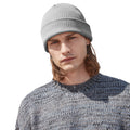 Light Grey - Side - Beechfield Unisex Adult Organic Cotton Fine Knit Beanie