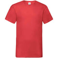 Red - Front - Fruit of the Loom Mens Value V Neck T-Shirt