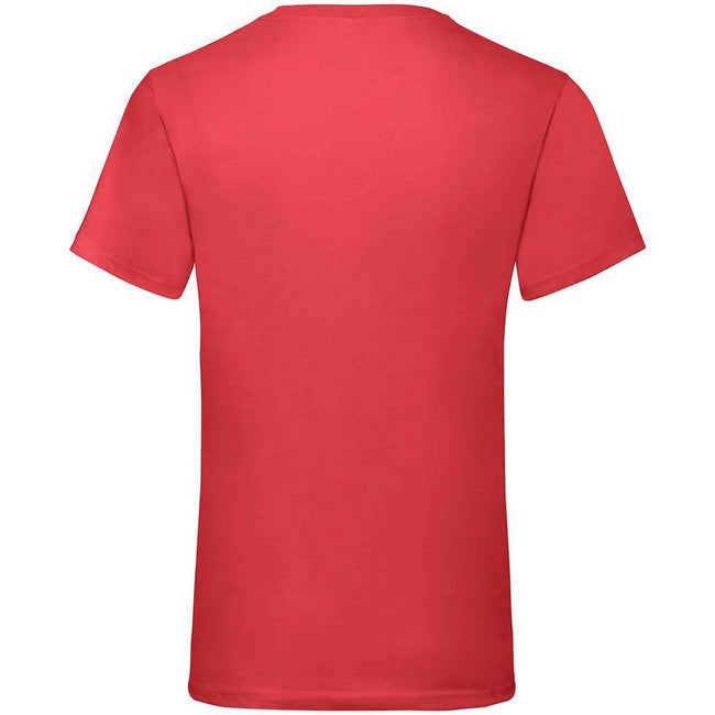 Red - Back - Fruit of the Loom Mens Value V Neck T-Shirt