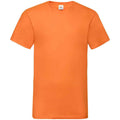 Orange - Front - Fruit of the Loom Mens Value V Neck T-Shirt