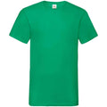 Kelly Green - Front - Fruit of the Loom Mens Value V Neck T-Shirt