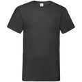 Black - Front - Fruit of the Loom Mens Value V Neck T-Shirt