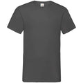 Light Graphite - Front - Fruit of the Loom Mens Value V Neck T-Shirt