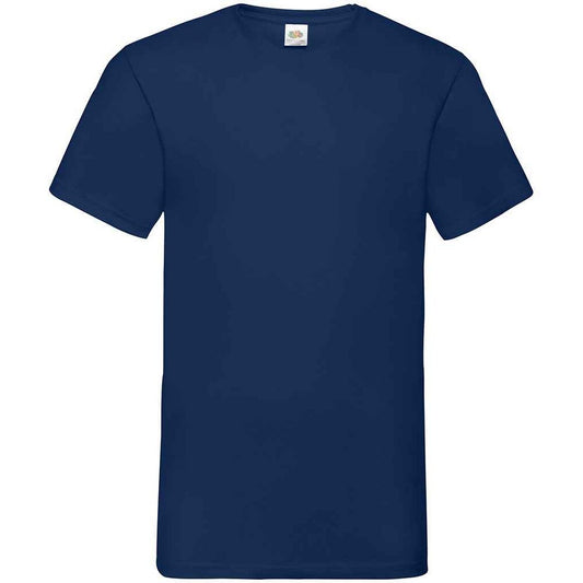 Navy - Front - Fruit Of The Loom Mens Value V Neck T-Shirt
